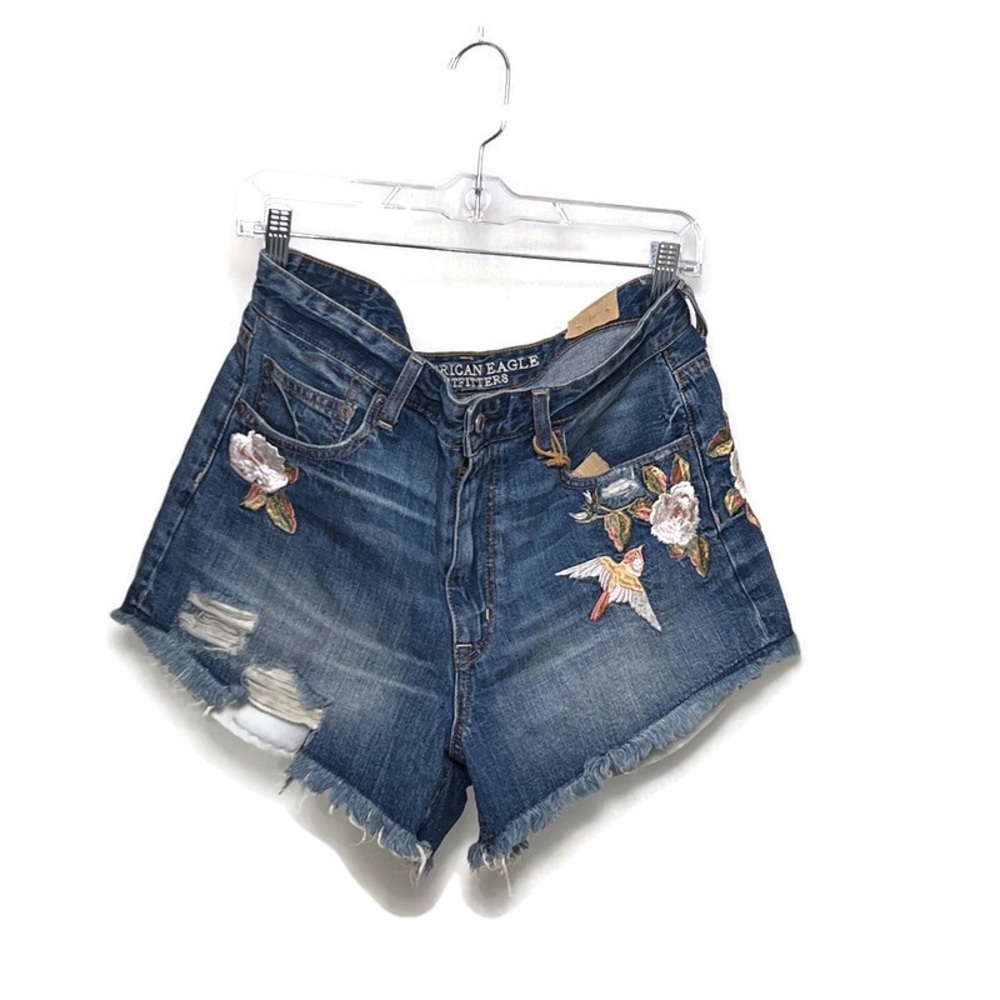 American Eagle Embroidered Jean Shorts